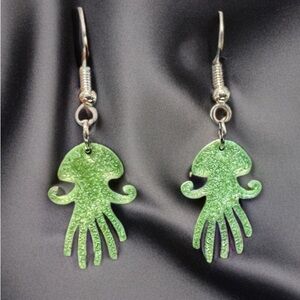 Hand made 3d printed jelly fish earrings